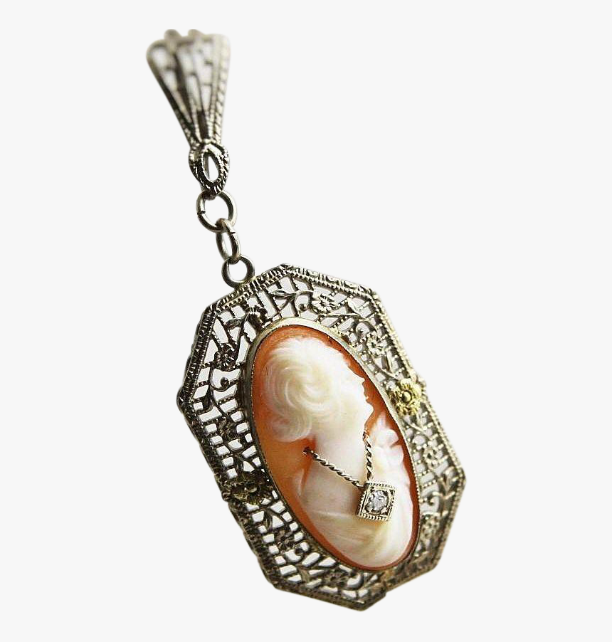 Png Black And White Stock Antique Edwardian K White - Locket, Transparent Png