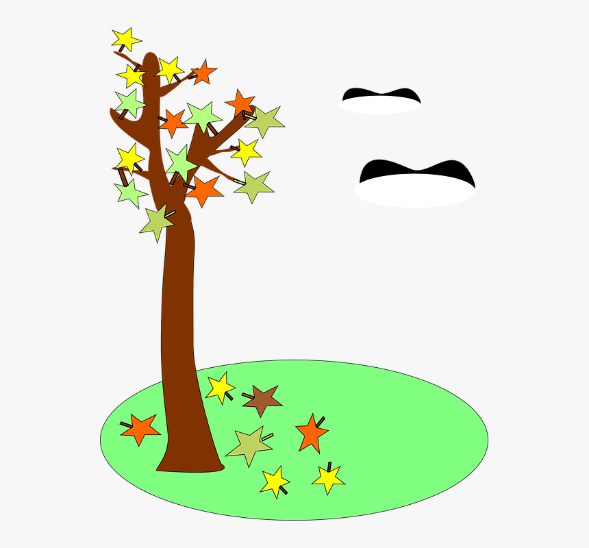 Fall, Leaves, Tree, Season, Birds, Flying - Nature Border Clip Art, HD Png Download