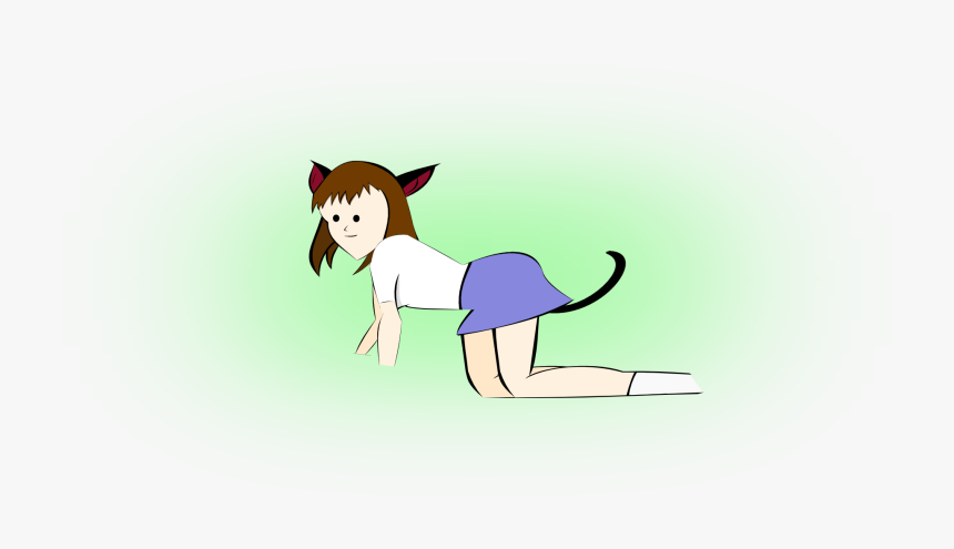Cat Girl - Cartoon - Cartoon, HD Png Download