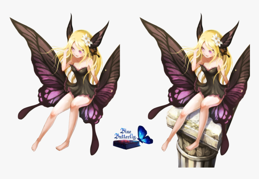 Butterfly Girl Anime Transparent, HD Png Download