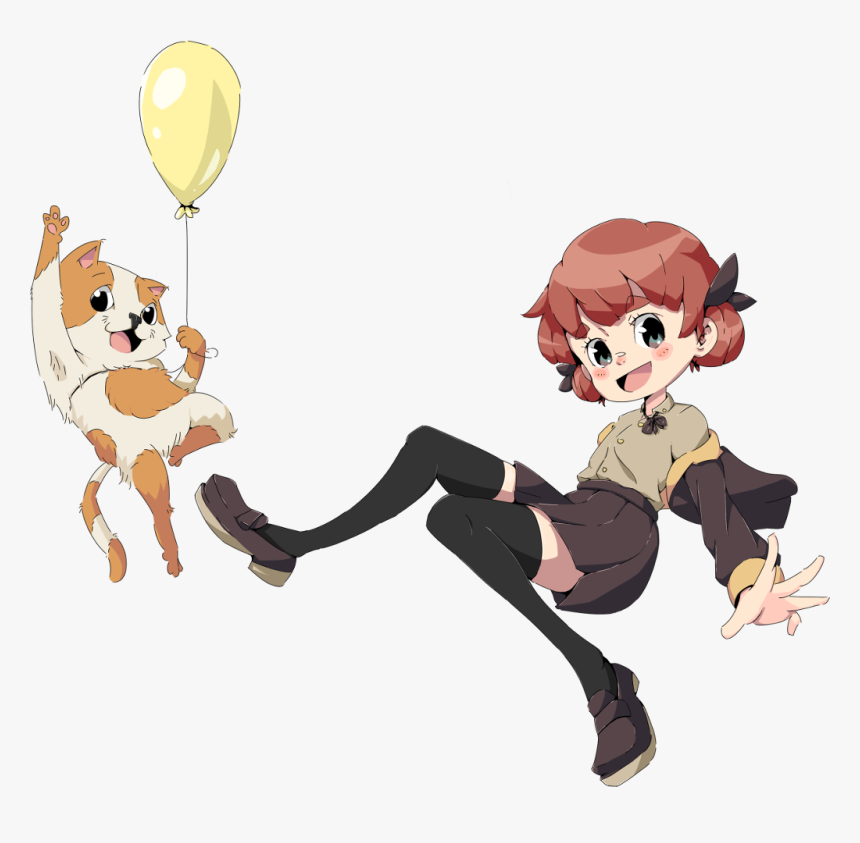 Girl And Cat Floating In The Air - Tobu Tobu Girl Game Boy, HD Png Download