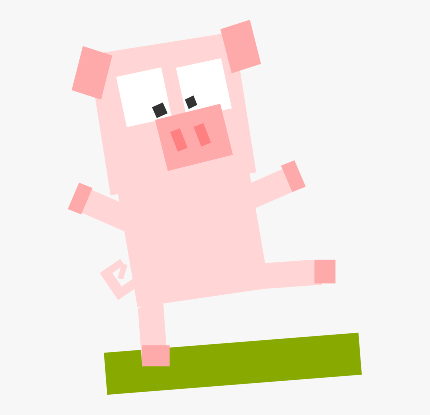 Pink,angle,area - Pig Cartoon No Background Piglet, HD Png Download