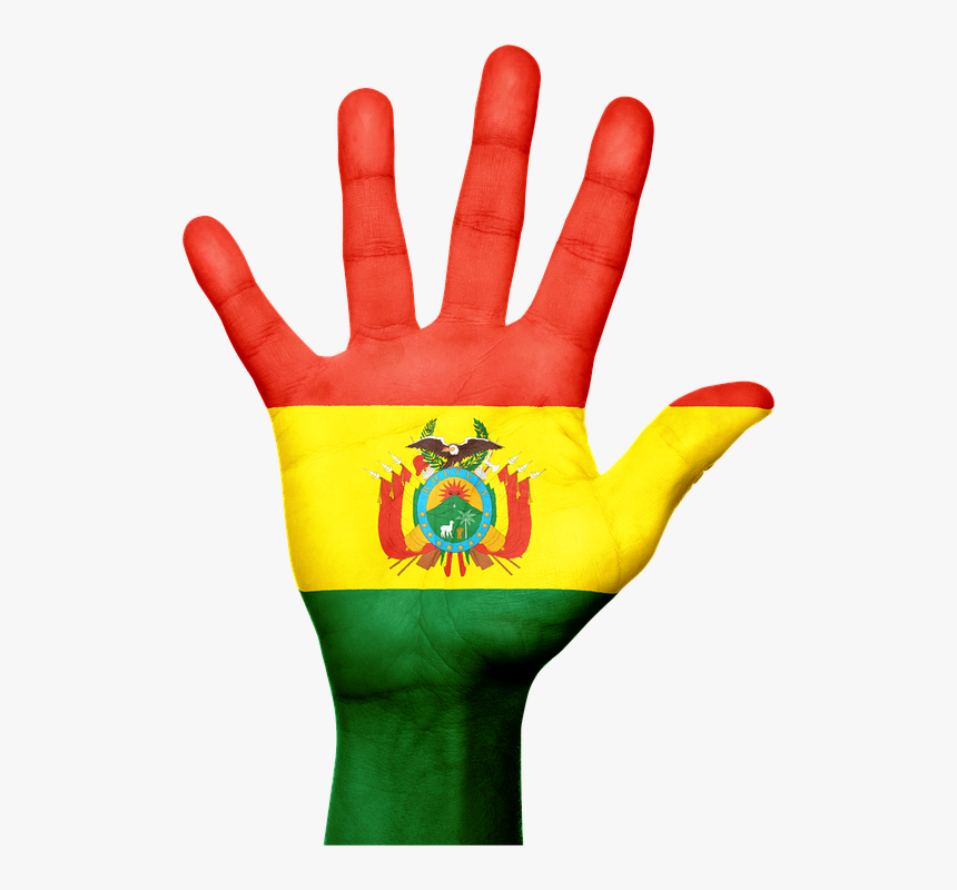 Bolivia, Flag, Hand, National, Fingers, Patriotic - Bolivia Flag, HD Png Download