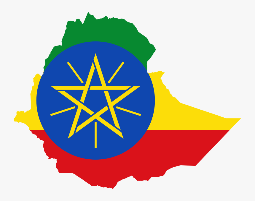 Ethiopia Flag Map - Ethiopia Map With Flag, HD Png Download