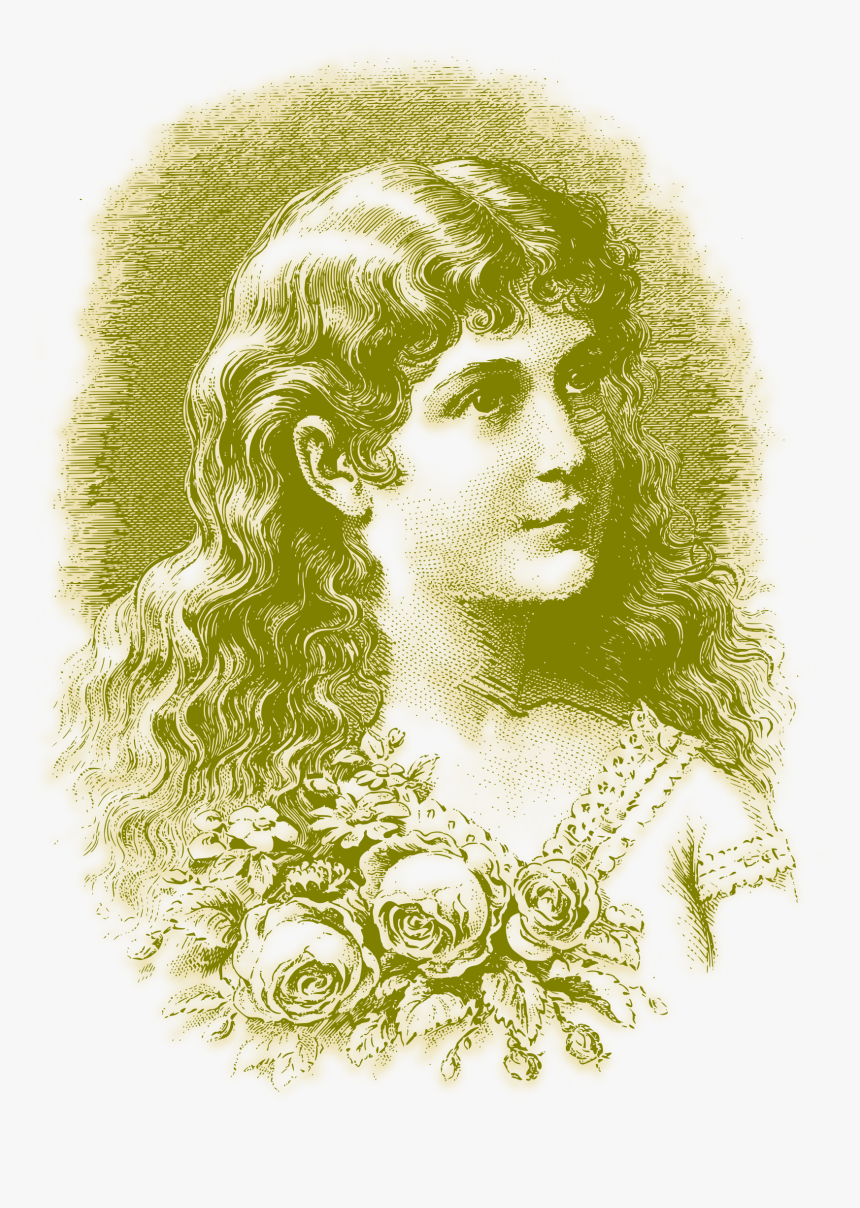 Vintage Flower Girl - Illustration, HD Png Download