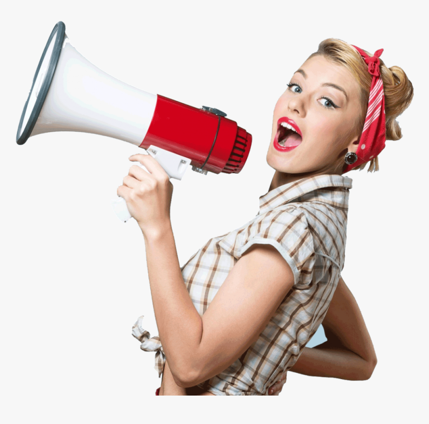 Woman Megaphone Png, Transparent Png