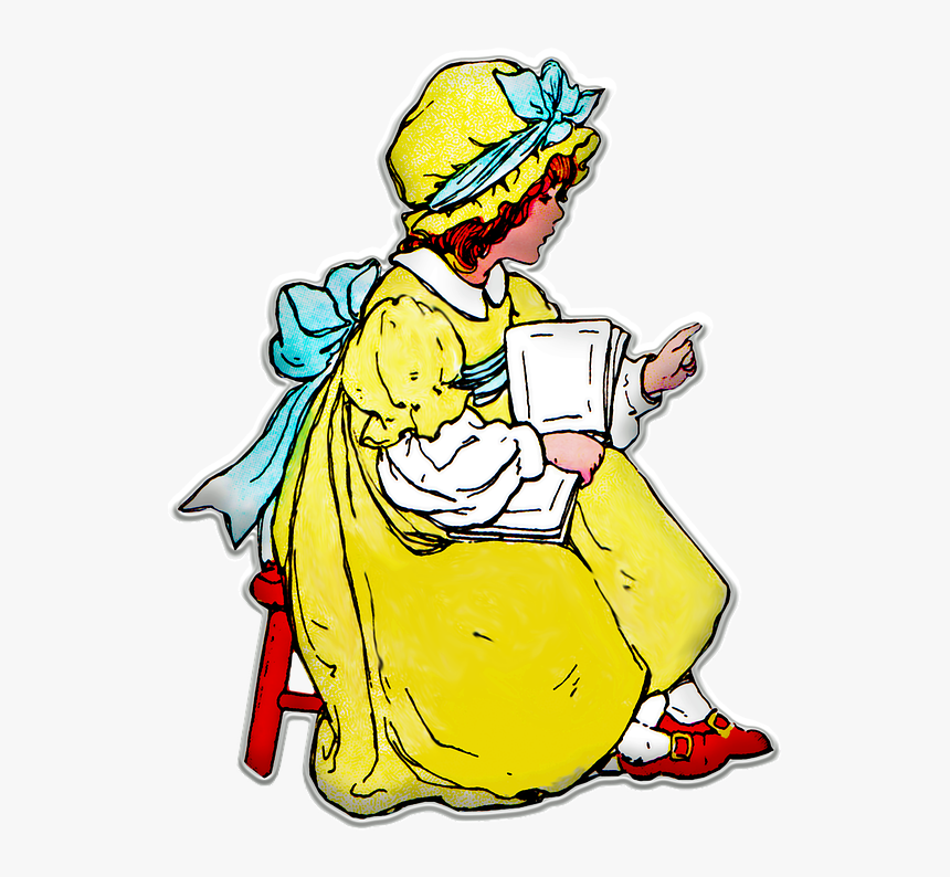 Vintage Girl, School, Retro, Education, Child, Old - Tell Story, HD Png Download