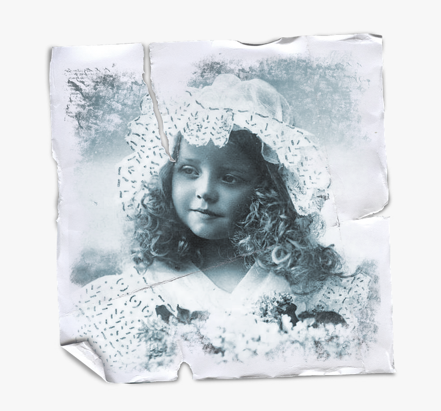 Vintage, Little, Girl, Collage, Paper, Stained, Texture - Visual Arts, HD Png Download