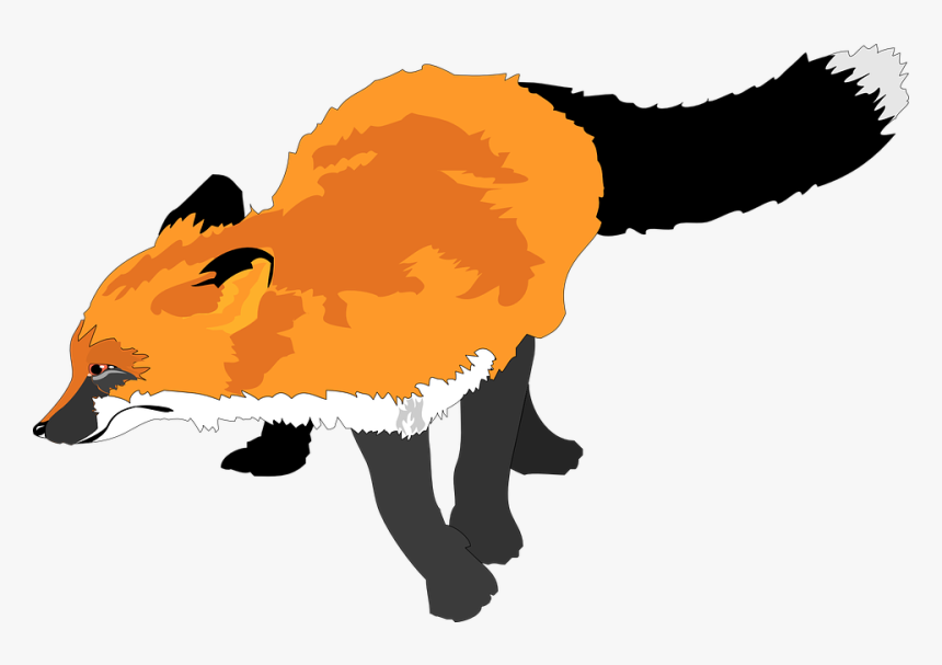 Fox 3 Free Vector 4vector - Fox Running Clipart, HD Png Download