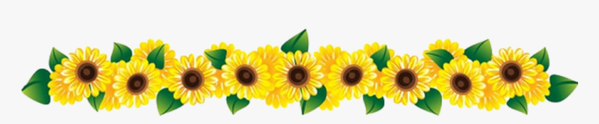 Flower Clipart Row Ftestickers - Row Of Flowers Png, Transparent Png