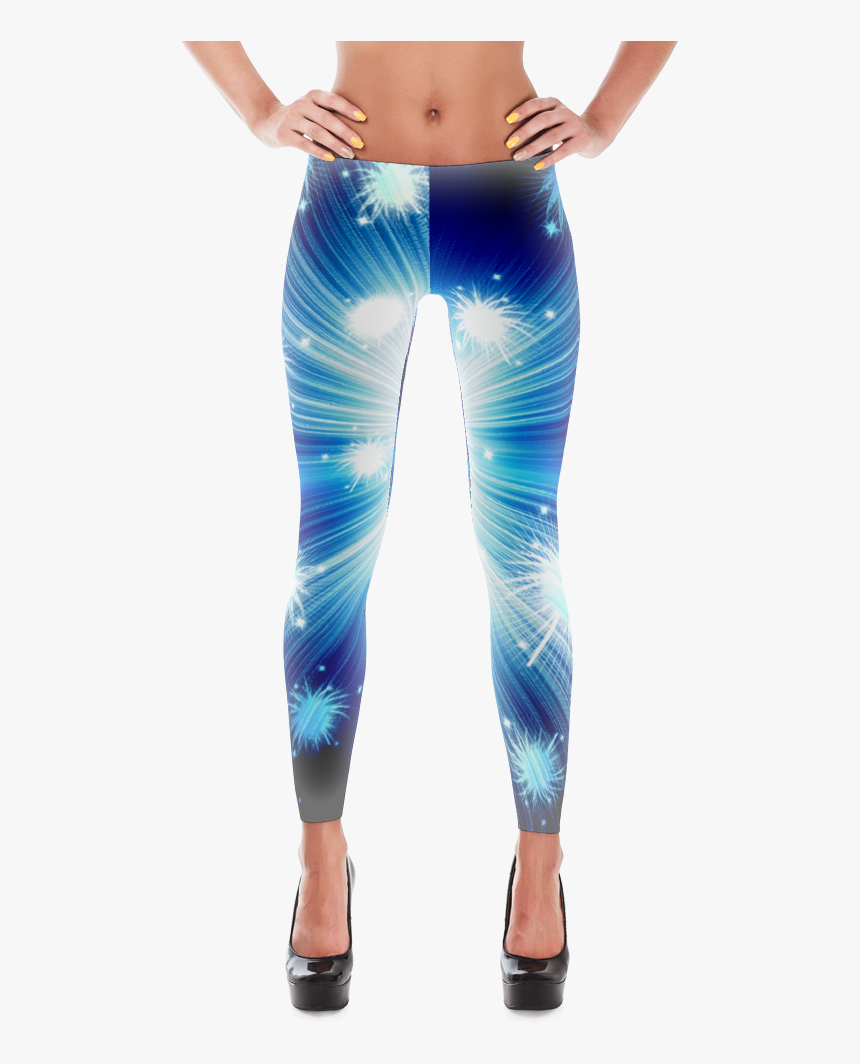 Leggings Star Burst Galaxy Blue, Sparkle Design, By - Womens Flower Leggings, HD Png Download