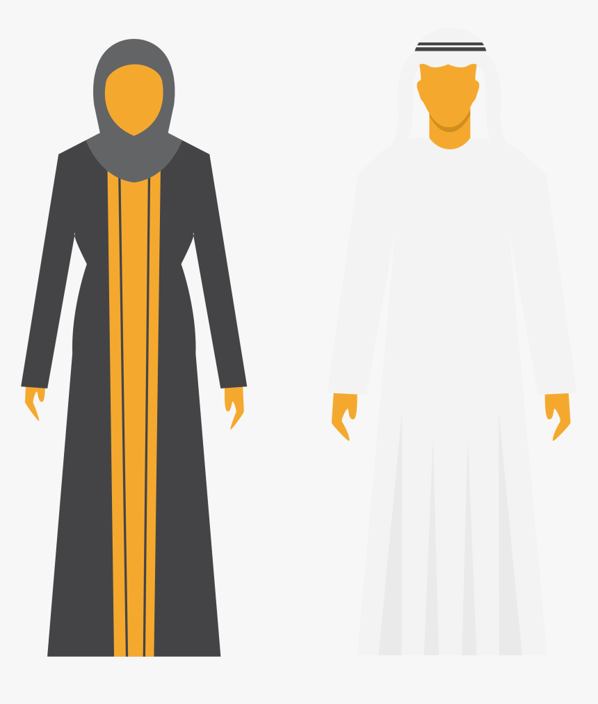 And Of Arabs Men Saudi Arabia Women Clipart - Saudi Arabia Men And Women Dress, HD Png Download