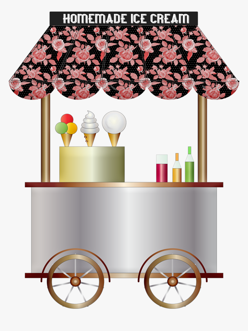 Ice Cream Cart, Ice Cream, Shabby Chic, Chrome, Homemade - Homemade Ice Cream Cliparts, HD Png Download
