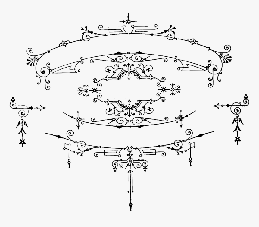 Vintage Typography Ornaments Clip Art - Typography Vintage Png, Transparent Png