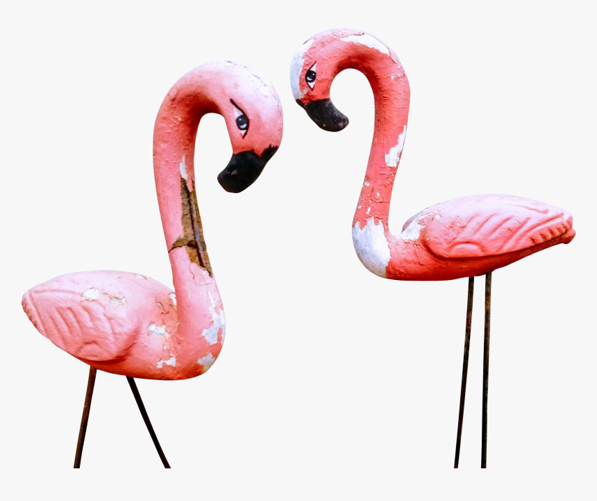 Vintage Pink Concrete Flamingo Lawn Ornaments Decorative - Greater Flamingo, HD Png Download