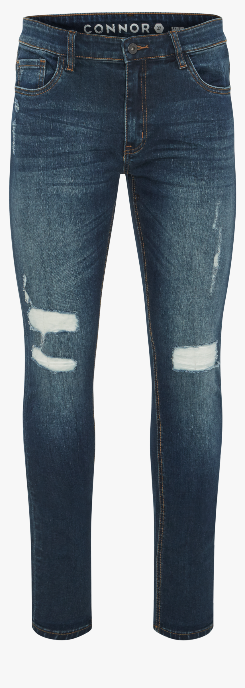 Zach Skinny Ripped Jean - Dark Blue Adidas Pants, HD Png Download
