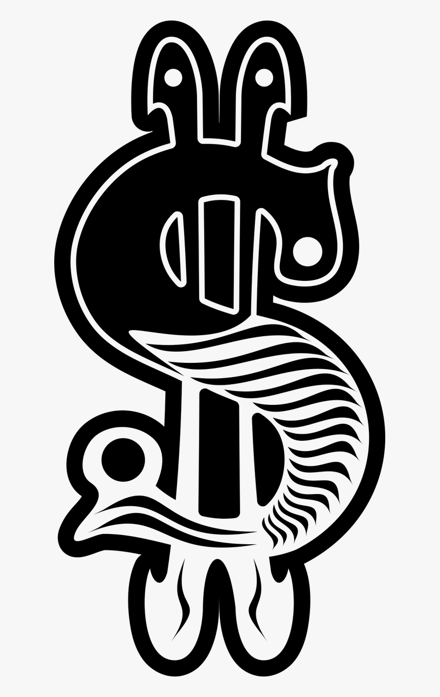Black And White Dollar Sign, HD Png Download