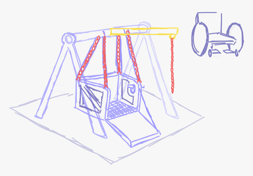 Wheelchair Swing Sketch , Transparent Cartoons - Wheelchair Swing Sketch, HD Png Download