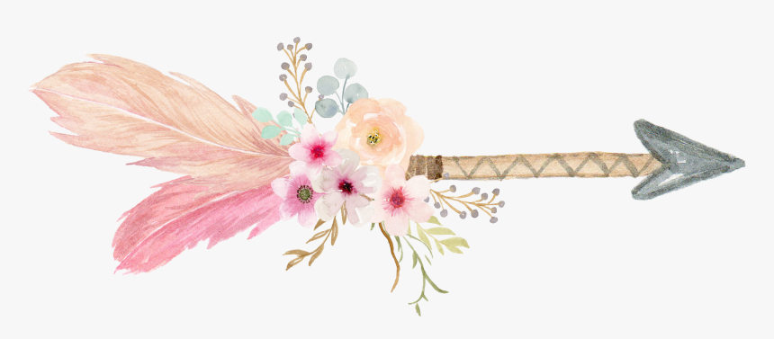 #arrow #boho #bohemian #bohemianstyle #feather #floralarrow - Transparent Boho Floral Arrow, HD Png Download