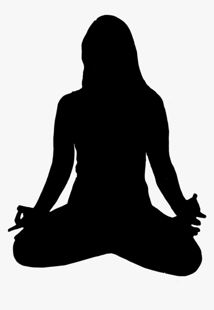#silhouette #black #people #woman #yoga Op Courtesy - Yoga Pose Clipart Female, HD Png Download
