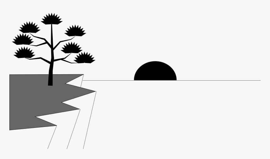 Sunset Water Clipart Black And White - Black And White Sky Suntset Clipart, HD Png Download