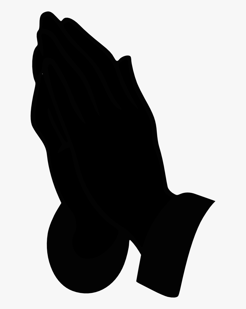 Doblado, Manos, Orando, Silueta, Orar, Hombre, Religión - Praying Hands Silhouette Clipart, HD Png Download