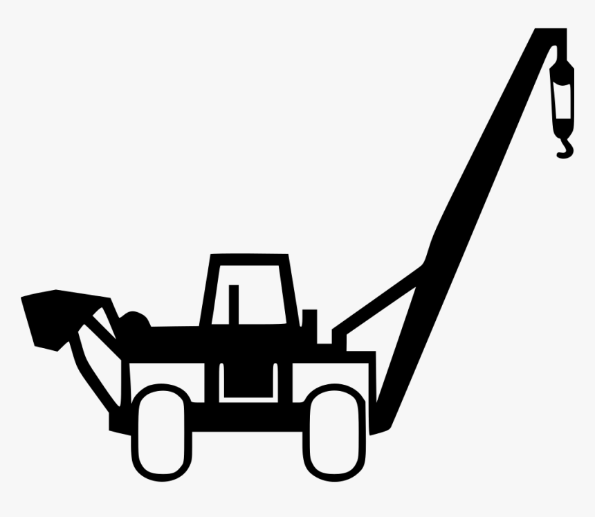 Transparent Black And White Backhoe Clipart - Pipe Layer Clipart, HD Png Download