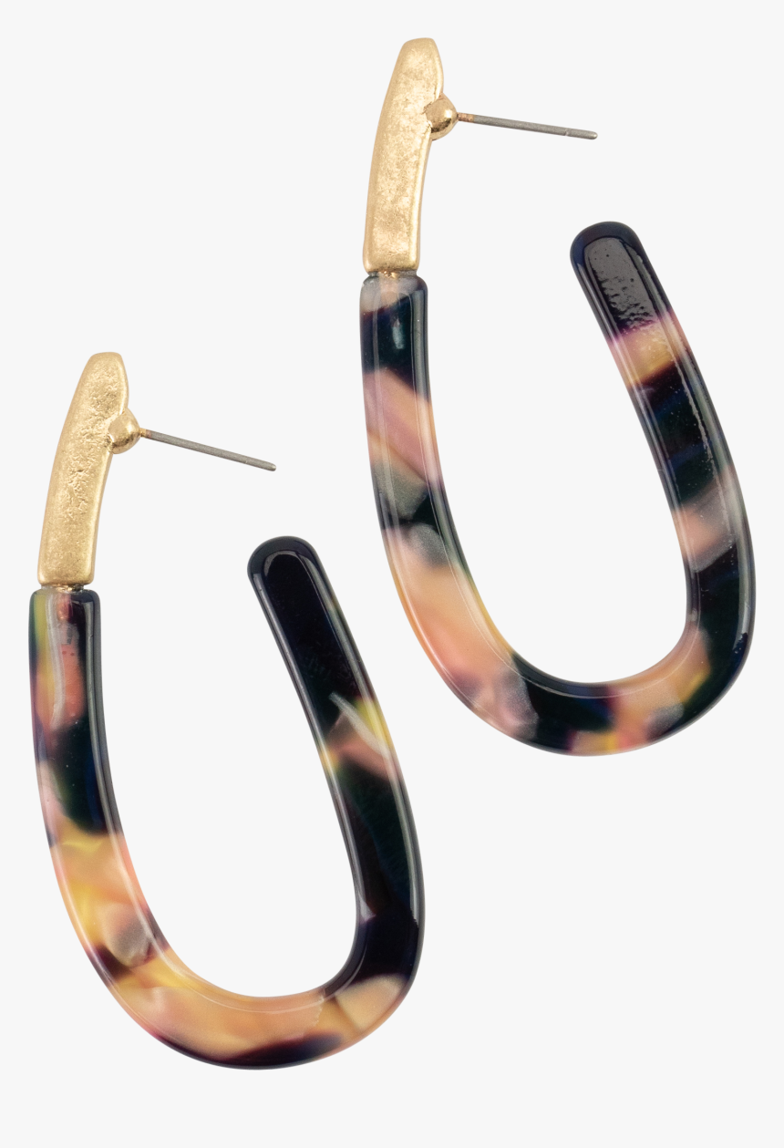 *tortoise Acrylic With Gold Earrings - Earrings, HD Png Download