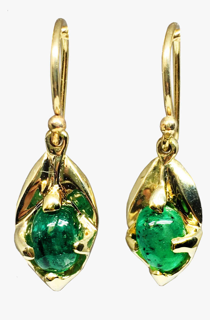 Gold Emerald Earrings Png, Transparent Png