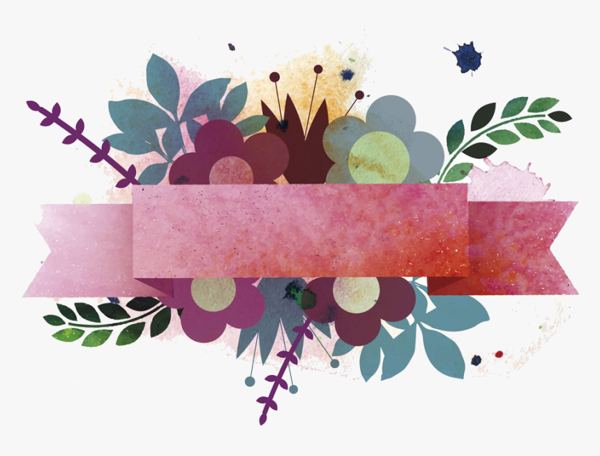 Ribbon Euclidean Painting Drawing - Watercolor Ribbon Flower Png, Transparent Png