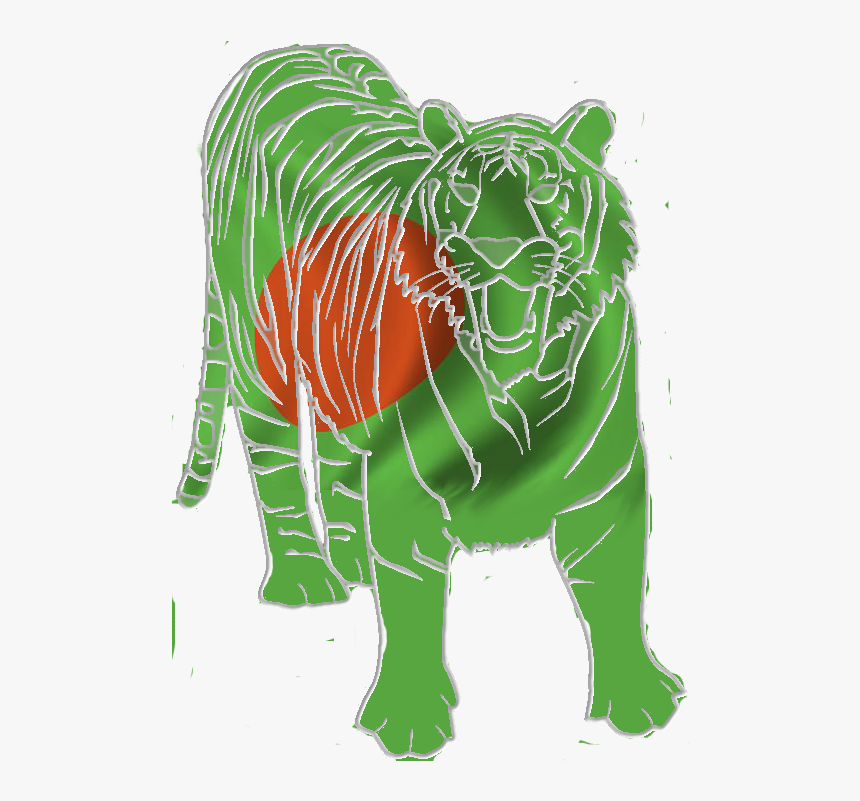 Bengal Tiger Bangladeshi Flag, HD Png Download