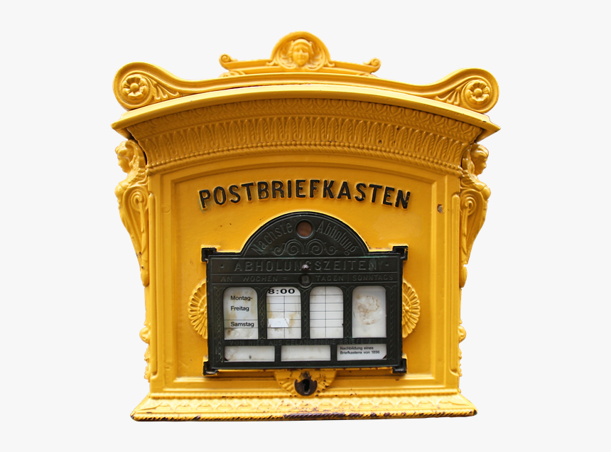 Post, Post Mail Box, Old, Yellow, Mailing, Letters - Boite Aux Lettres Allemande, HD Png Download