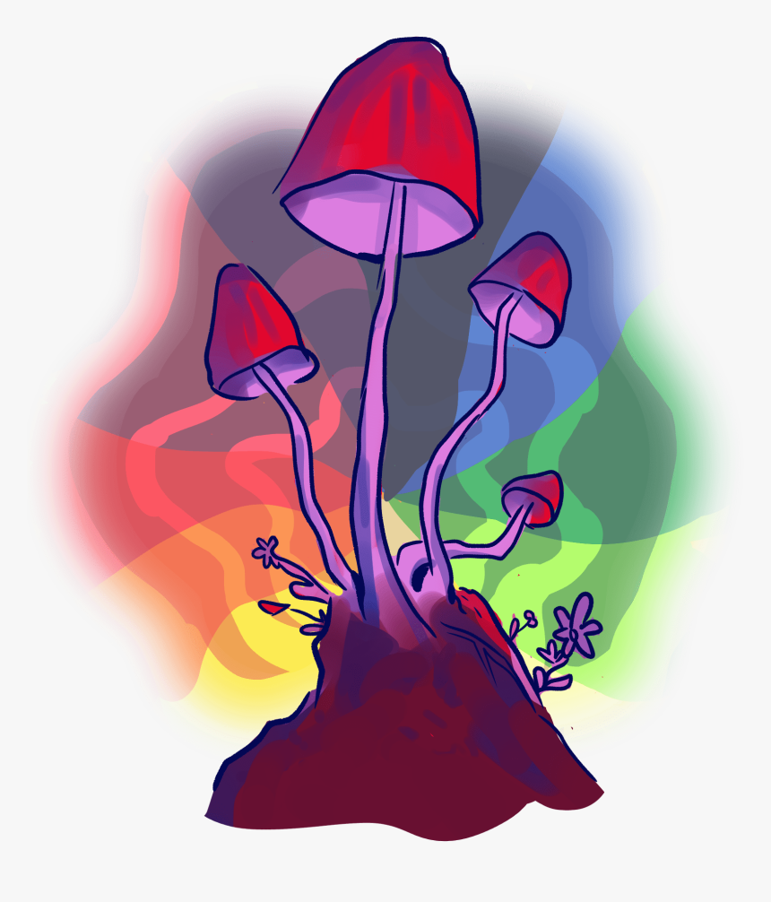 Rainbow Colorful Shroomz Drawing - Illustration, HD Png Download