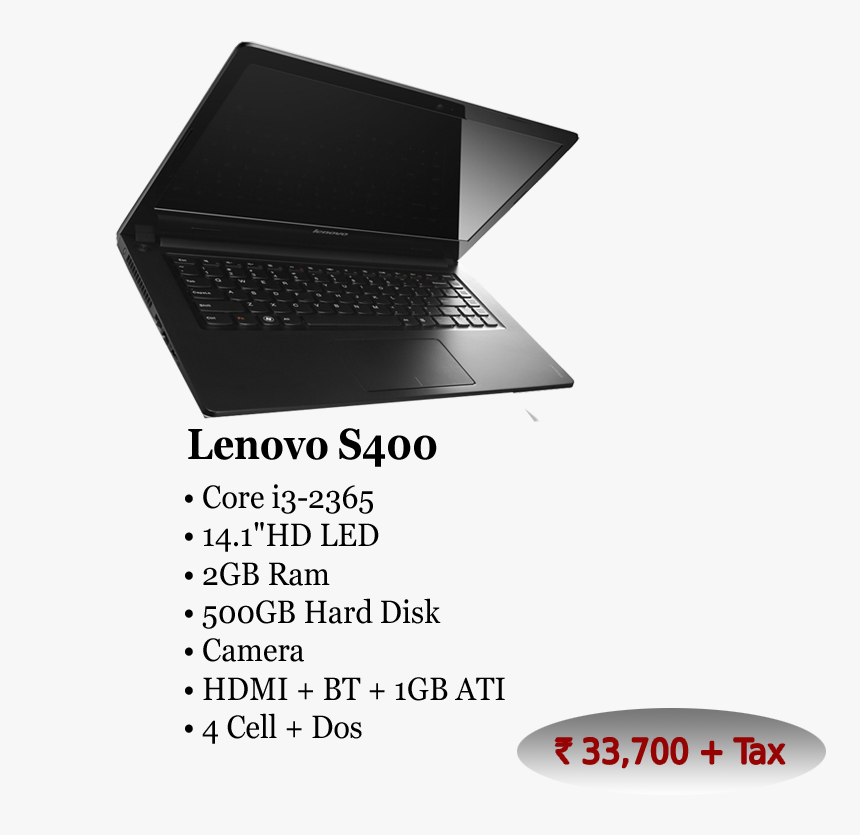 Lenovo S400 I3 Png - Netbook, Transparent Png