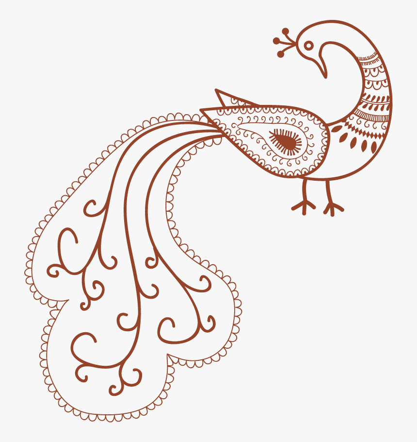 Mehndi Tattoo Peacock Transprent - Mehndi Patterns, HD Png Download