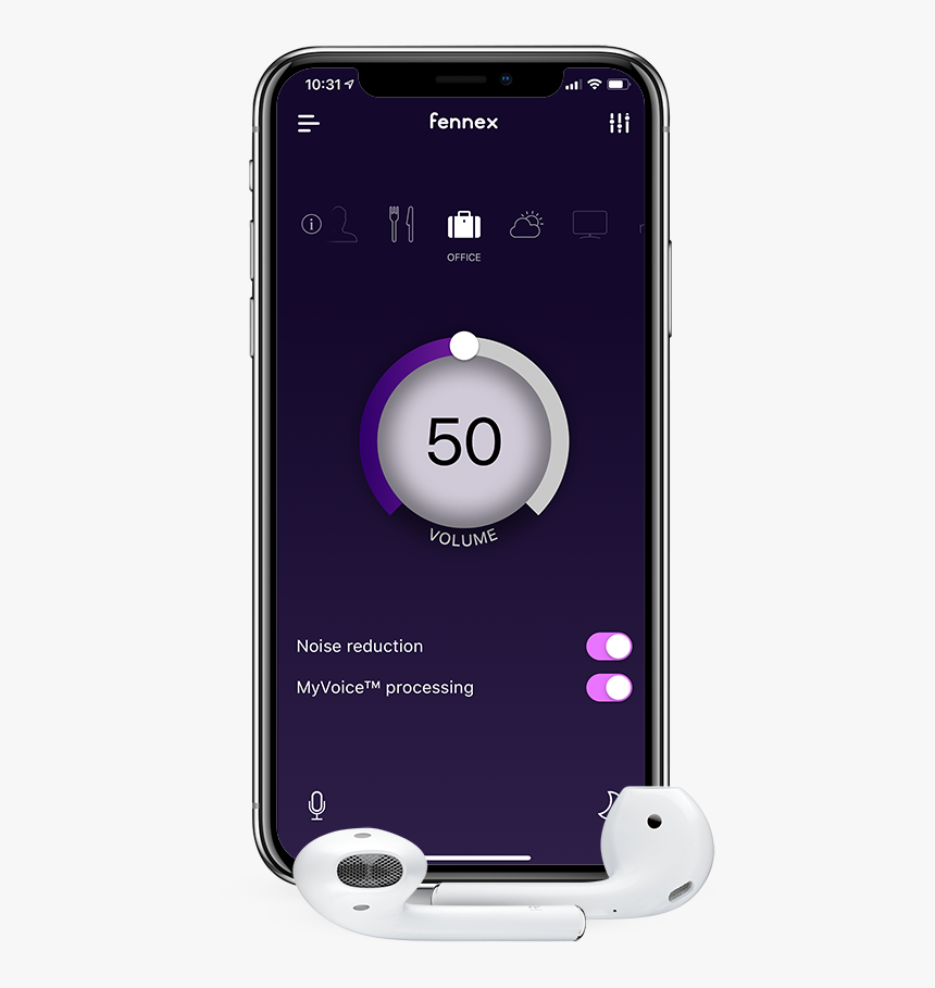Fennex Iphone X Mockup With Airpods - Iphone, HD Png Download