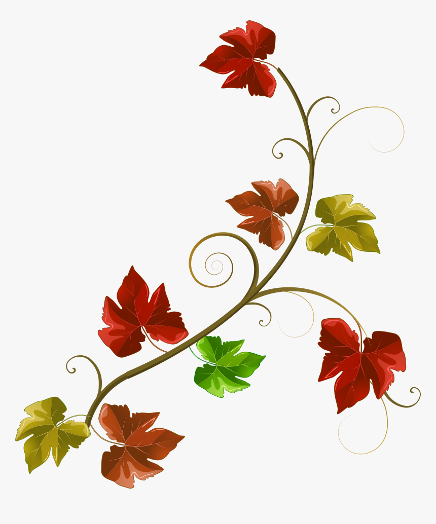 Autumn Leaves Decoration Clipart Png Image - Red And Green Flower Clipart, Transparent Png