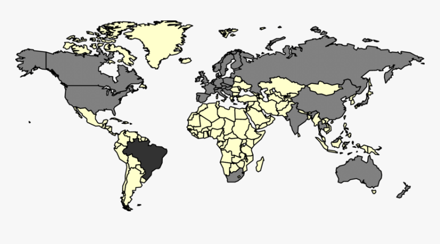 Mapa Mundi Mostrando Os Países Que Já Possuem Planos - World Map Template, HD Png Download