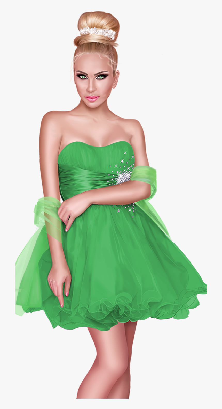 Transparent Long Blonde Hair Png - Cocktail Dress, Png Download