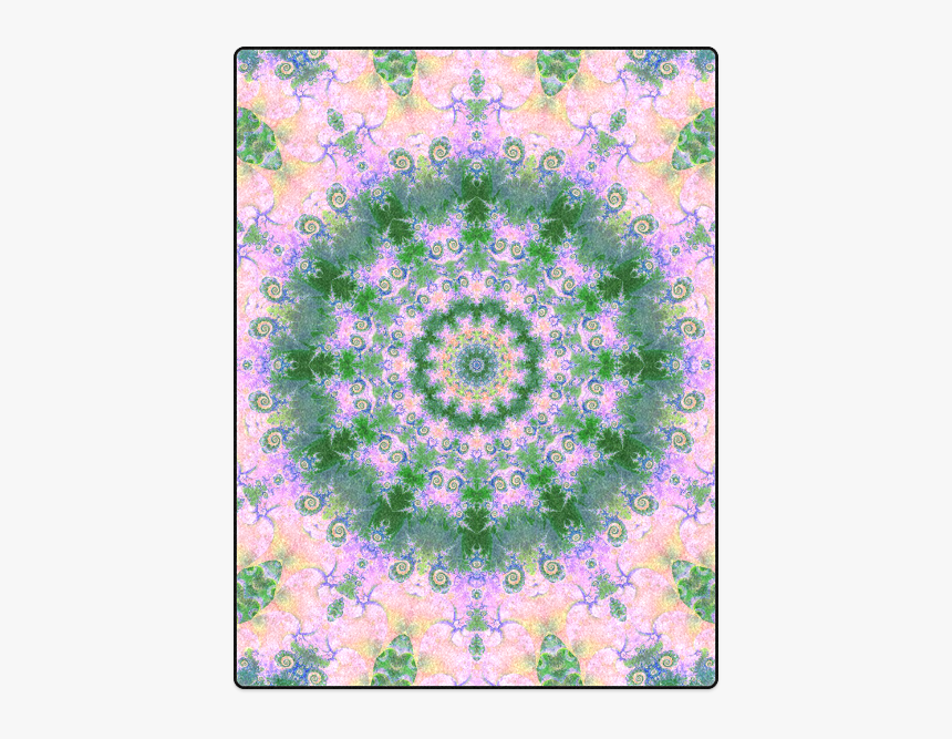 Rose Pink Green Explosion Of Flowers Mandala Blanket - Clock, HD Png Download