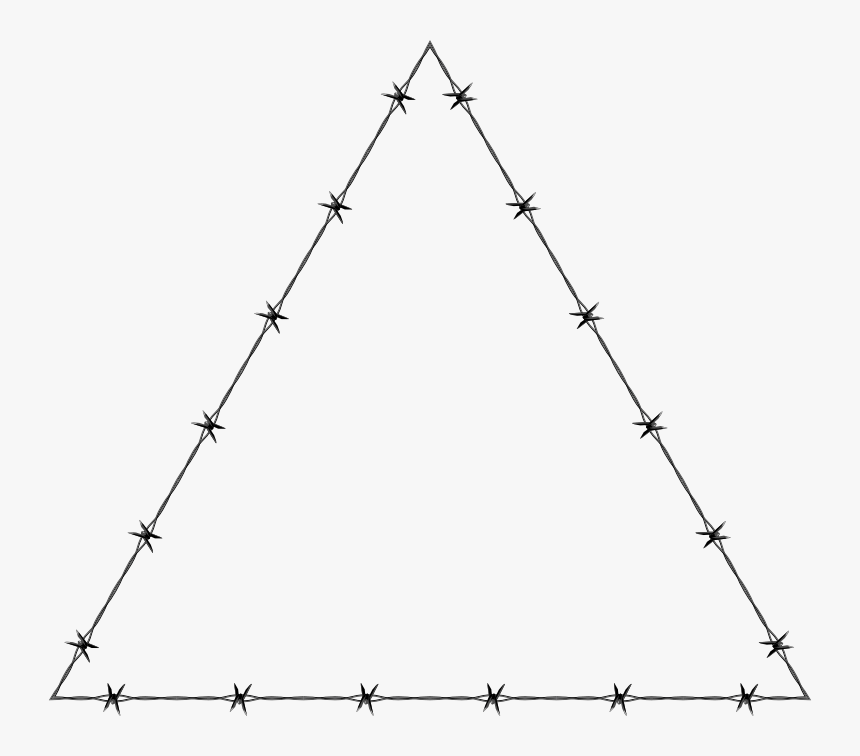 Barbed Wire Heart Clipart Icon Png - Barbed Wire Triangle Transparent, Png Download