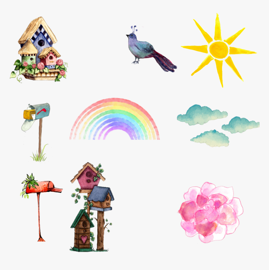#watercolor #clipart #outerspace #outdoors - Molduras Jardim Encantado, HD Png Download