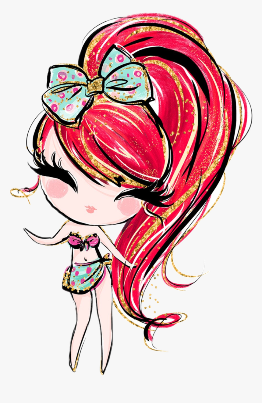 #watercolor #clipart #girl #swimsuit #bikini #polkadots - Karamfila Png Clipart, Transparent Png