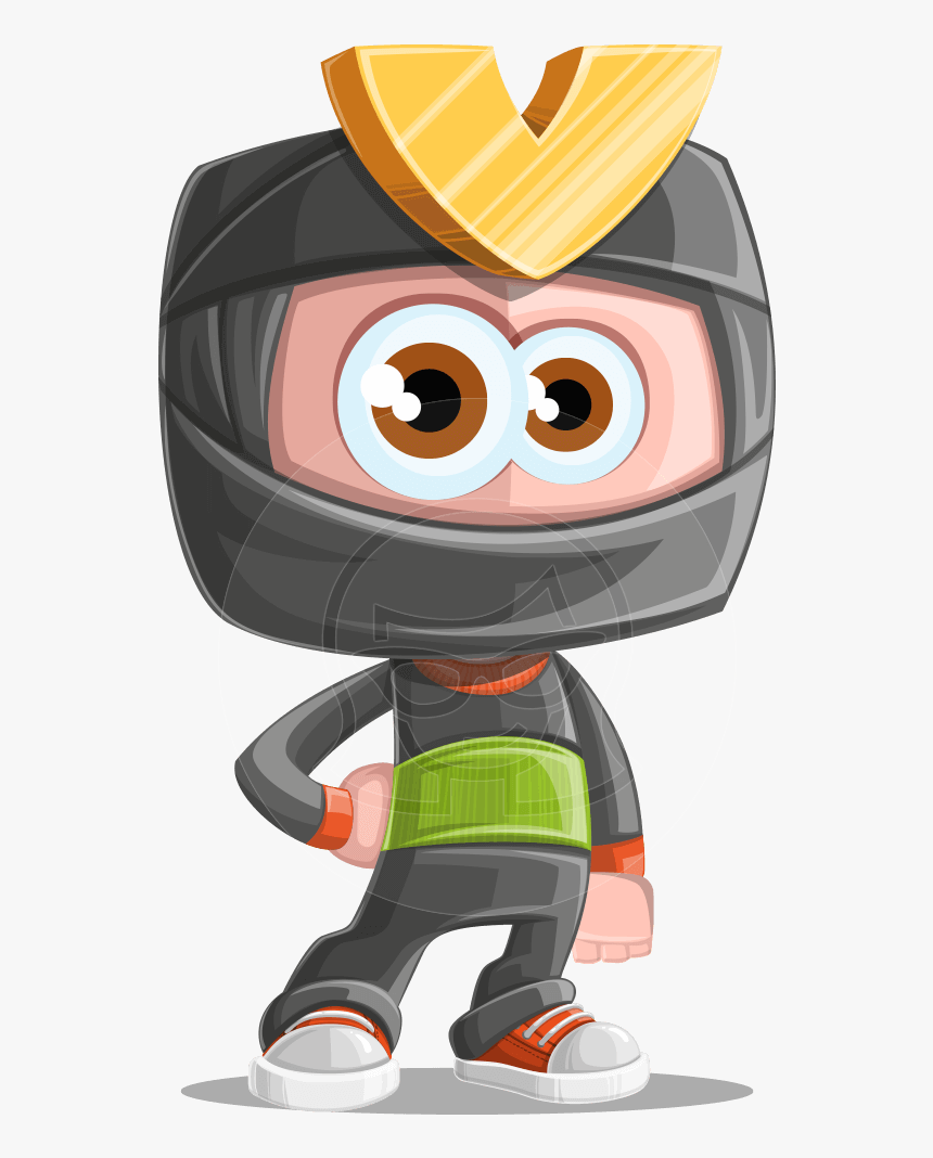 Cute Ninja Cartoon Vector Character Aka Arata - Ninja Character Vector, HD Png Download