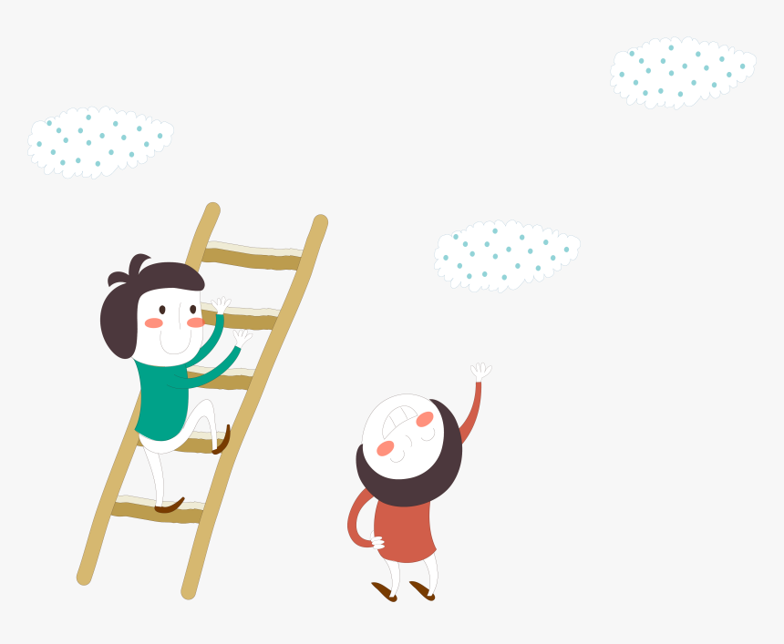 Ladder Clipart To Climb - 爬 樓梯 卡通, HD Png Download