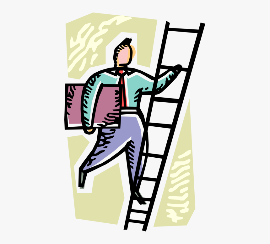 Vector Illustration Of Businessman Climbs Corporate, HD Png Download