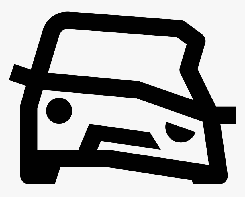 It S A Logo Of A Crashed Car Evident By One Side Of - Icon, HD Png Download
