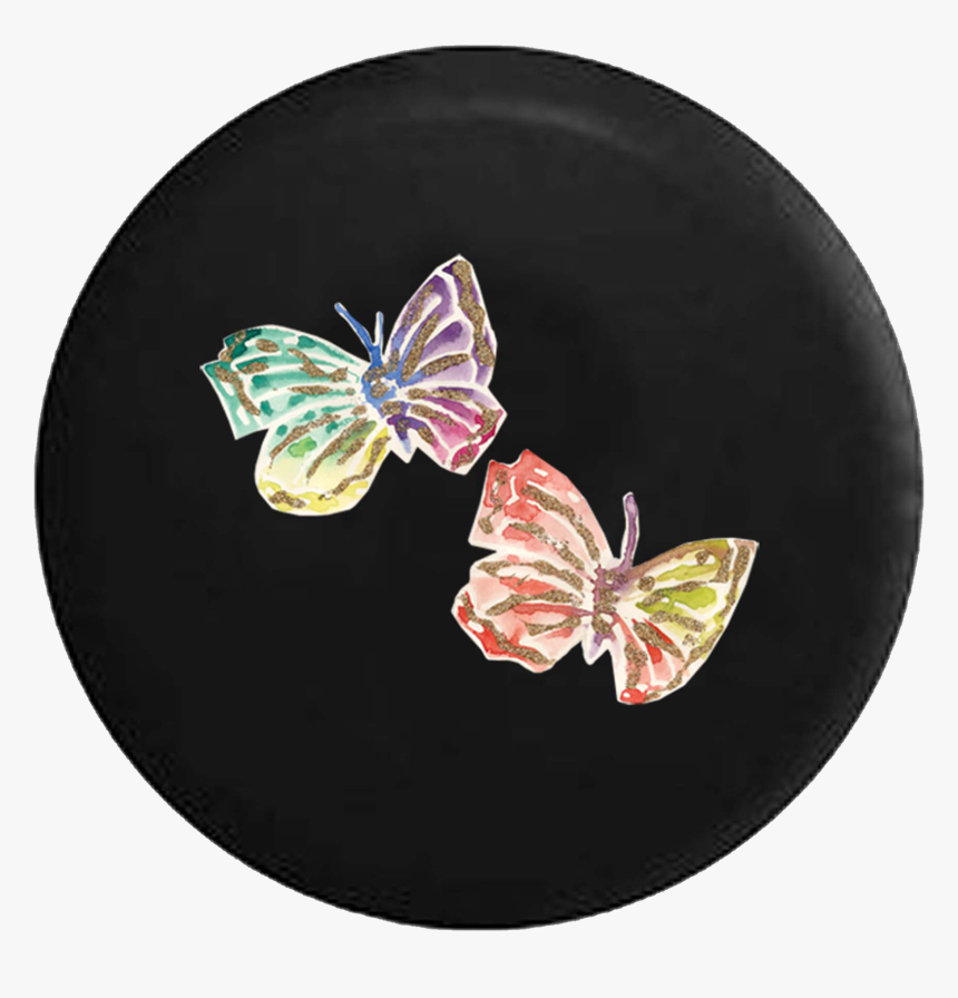 Pair Of Butterflies Watercolor Painted Glitter Look - Lycaenid, HD Png Download