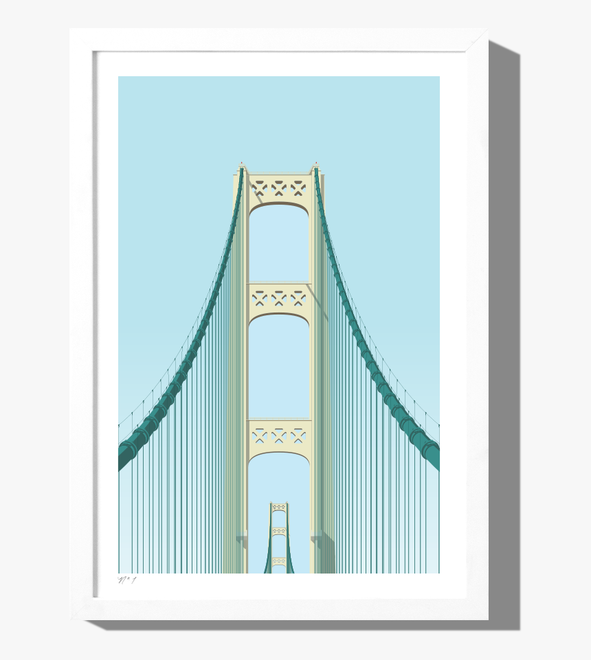 Rkr Framewhite Mackinacbridge - Suspension Bridge, HD Png Download