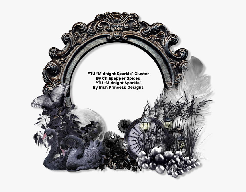 Black And White Cluster Frame Png, Transparent Png